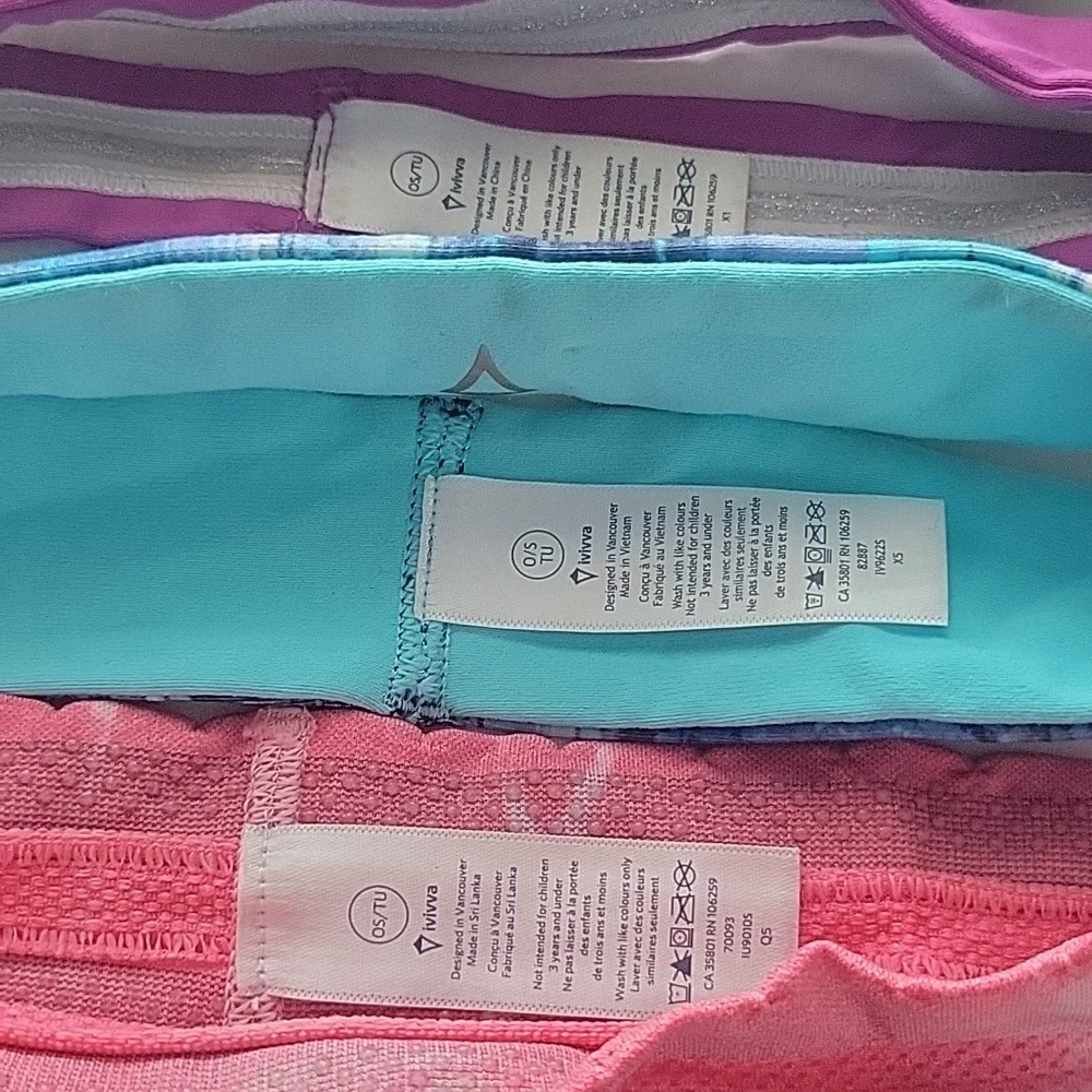 Ivivva Kids Colorful Headband Set - Purple, Pink, Gray, Blue